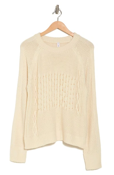 Shop Wishlist Textured Cable Knit Sweater In Cream