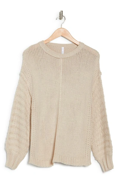 Wishlist Long Puff Sleeve Sweater In Cream