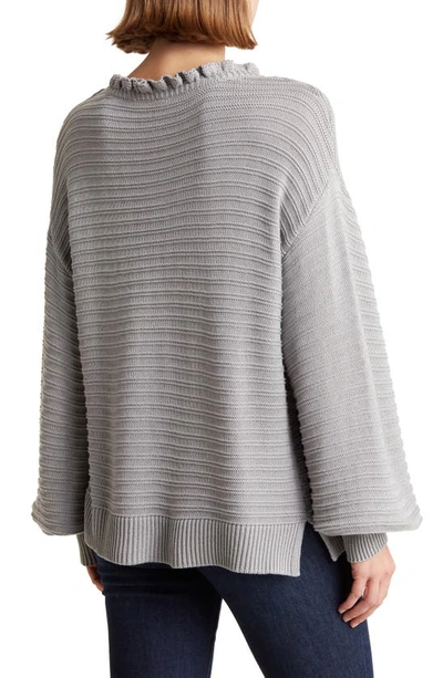 Wishlist Balloon Sleeve Rib Knit Sweater In Cloud