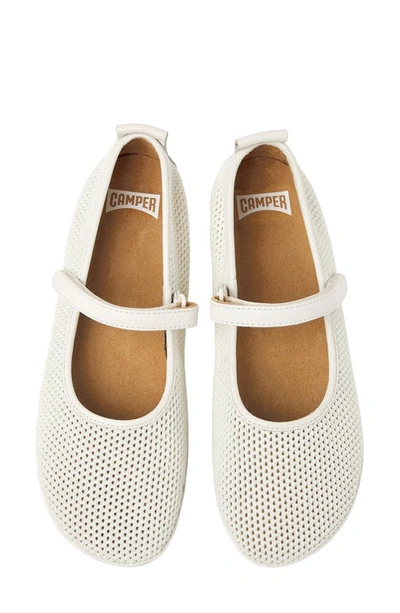 Shop Camper Right Nina Perforated Mary Jane Flat In White Natural
