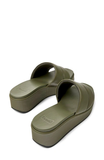Shop Camper Misia Platform Wedge Slide Sandal In Medium Green