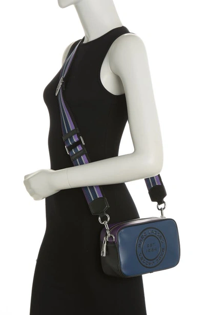 Shop Marc Jacobs Flash Leather Camera Crossbody Bag<br /> In Azure Blue Multi