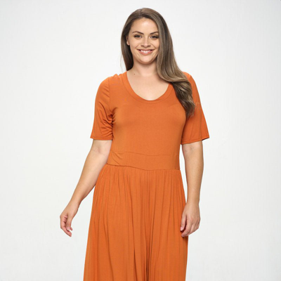 Shop West K Jana Plus Size Short Sleeve Knit Jumpsuit In Orange