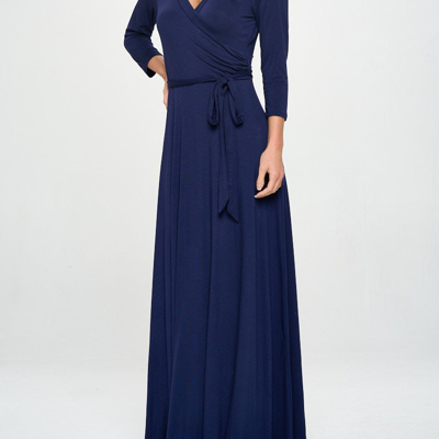 Shop West K Grace Faux-wrap Maxi Dress With Tie Waist In Blue