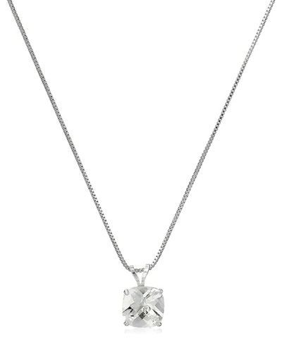 Max + Stone Maxcolor Silver 1.10 Ct. Tw. Lab-grown White Sapphire Pendant Necklace