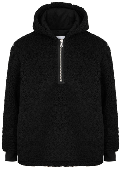Shop Mki Miyuki Zoku Half-zip Hooded Fleece Sweatshirt In Black
