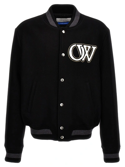 Shop Off-white Varsity Casual Jackets, Parka In White/black