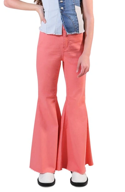 Shop Truce Kids' Flare Jeans In Coral