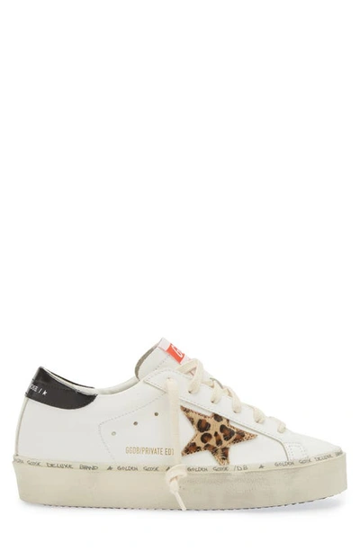 Shop Golden Goose Hi Star Platform Sneaker In White/ Leopard