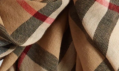 Shop Burberry Check Wool Scarf In Archive Beige