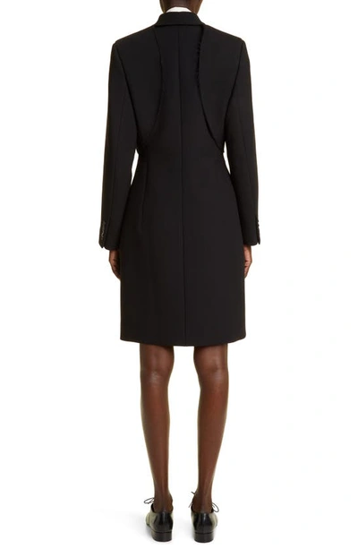 Shop The Row Holmes Layered Structured Virgin Wool Jacket In Black