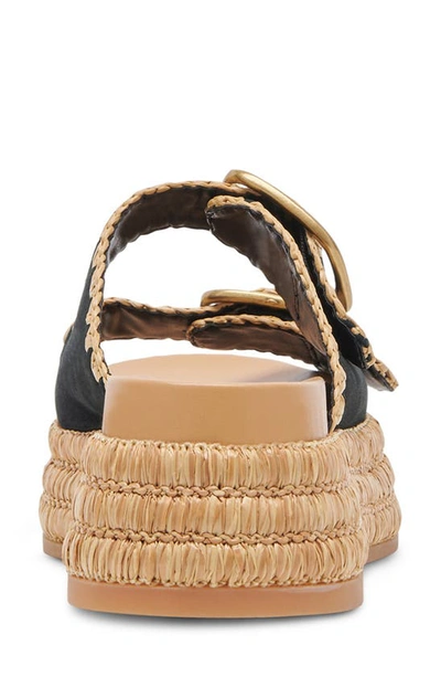 Dolce Vita Wanika Jute Platform Slide Sandal In Onyx Nubuck