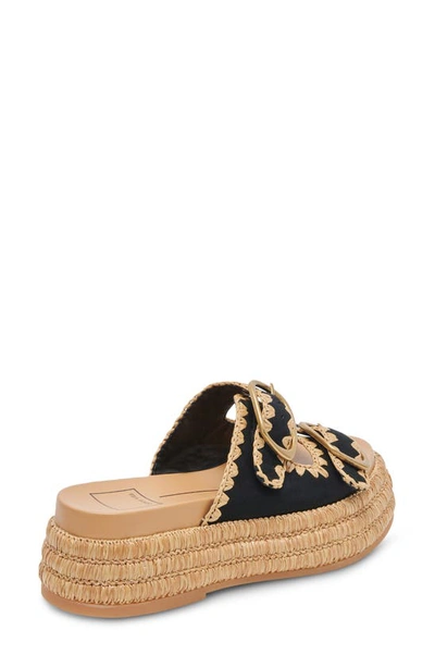 Dolce Vita Wanika Jute Platform Slide Sandal In Onyx Nubuck