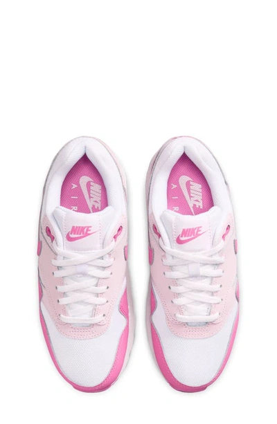 Shop Nike Kids' Air Max 1 Sneaker In White/ Playful Pink/ Pink