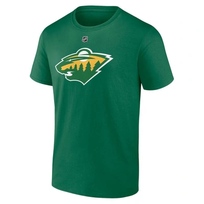 Shop Fanatics Branded Green Matthew Boldy Minnesota Wild Authentic Stack Name & Number T-shirt In Kelly Green