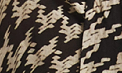 Shop Reiss Cedar Abstract Print Tie Neck Shirt In Black White