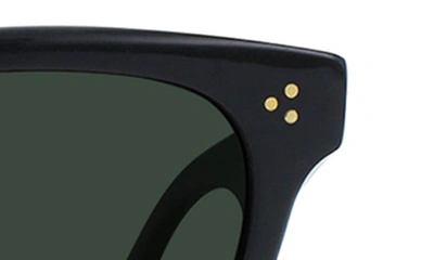 Shop Raen Phonos Polarized Square Sunglasses In Recycled Black/ Green Polar