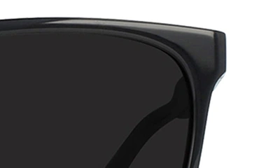 Shop Raen Pierce Polarized Square Sunglasses In Recycled Black/ Dark Smoke