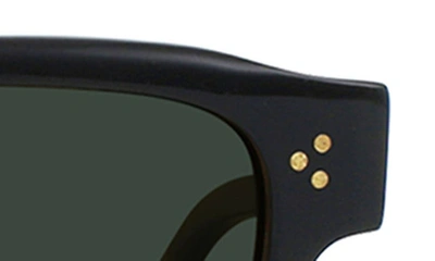 Shop Raen Rece Polarized Square Sunglasses In Recycled Black/ Green Polar
