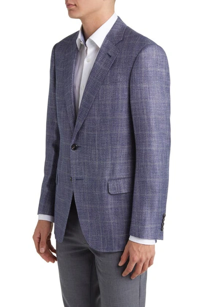 Shop Emporio Armani G-line Textured Sport Coat In Solid Medium Blue