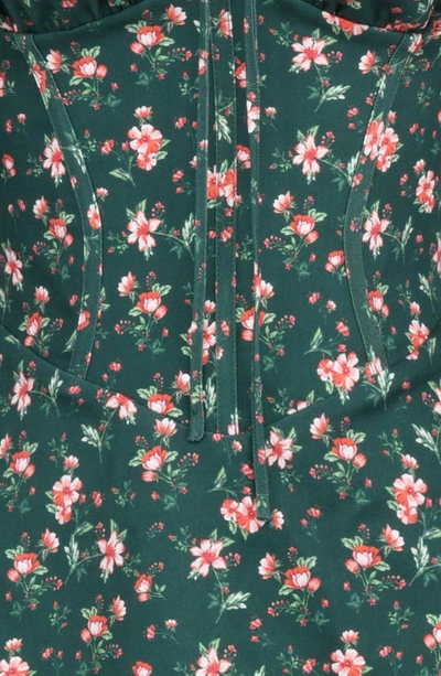 House Of Cb Malika Long Sleeve Cocktail Minidress In Christmas Print
