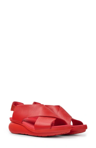 Shop Camper Balloon Slingback Wedge Sandal In Bright Red