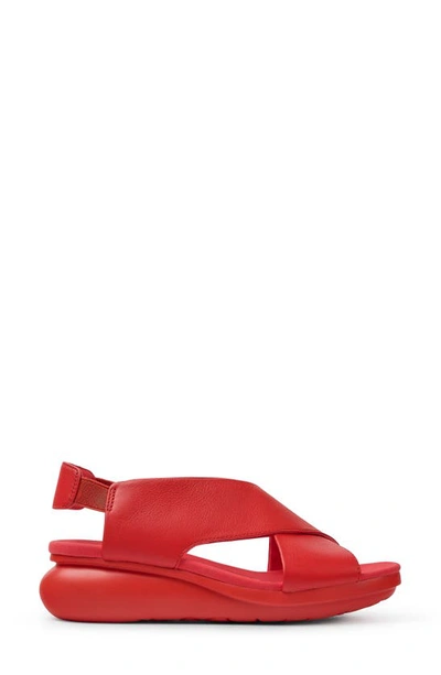 Shop Camper Balloon Slingback Wedge Sandal In Bright Red