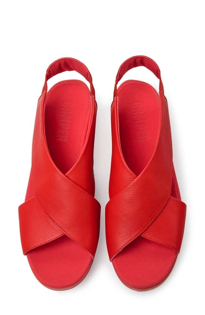 Shop Camper Balloon Slingback Wedge Sandal In Bright Red