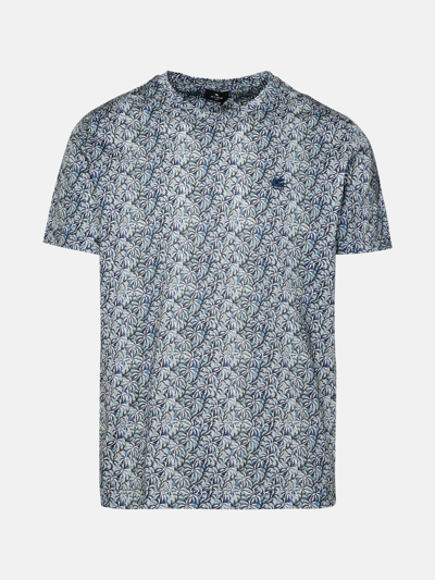 Shop Etro Blue Cotton T-shirt In Light Blue