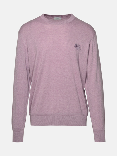Shop Etro Lilac Cotton Blend Sweater In Violet