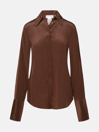 Shop Sportmax Brown Silk Shirt