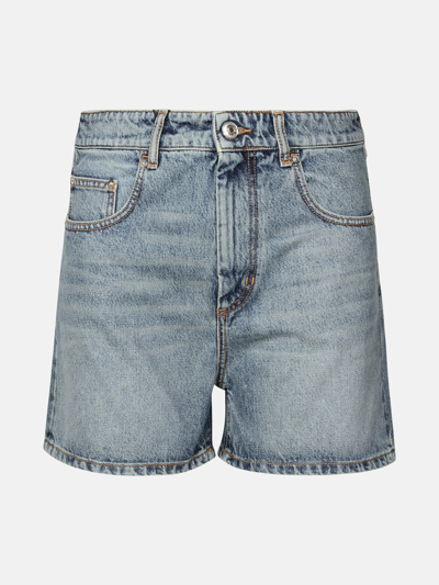 Shop Sportmax Blue Cotton Shorts
