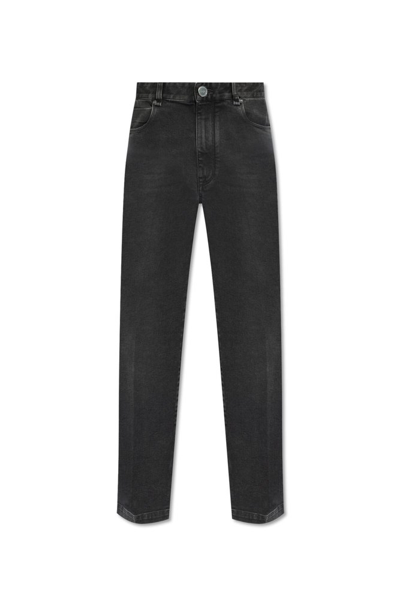 Shop Fendi Ff Shad Straight Leg Jeans In Black