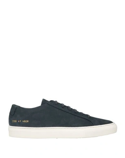 Shop Common Projects Man Sneakers Navy Blue Size 7 Soft Leather