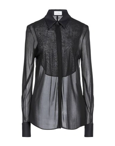 Shop Ferragamo Woman Shirt Black Size 8 Viscose, Cotton