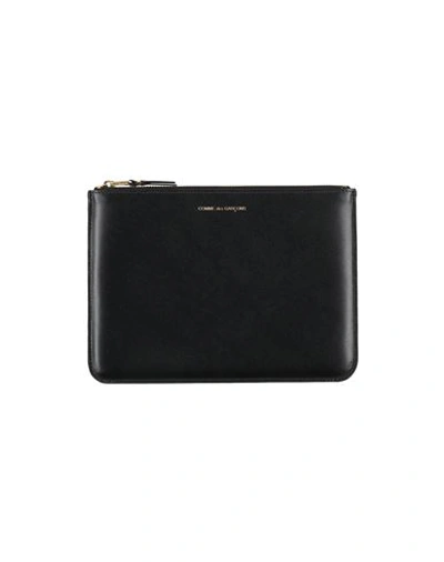 Comme Des Garçons Smooth Leather Clutch In Black