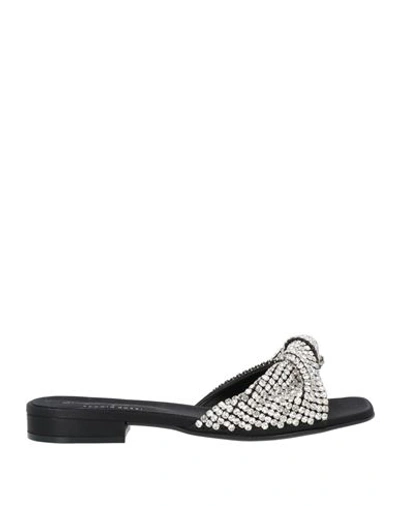 Evangelie Smyrniotaki X Sergio Rossi Woman Sandals Black Size 6 Textile Fibers In Black