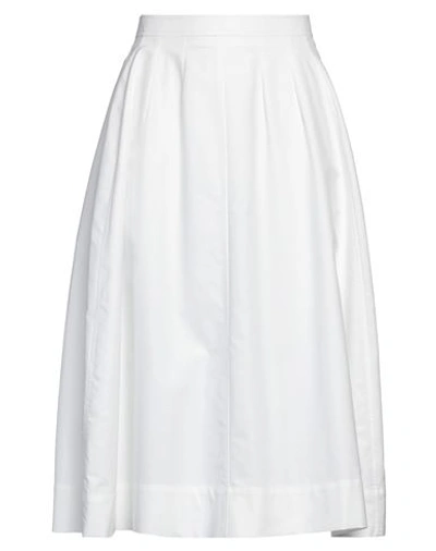 Shop Chloé Woman Midi Skirt White Size 6 Cotton