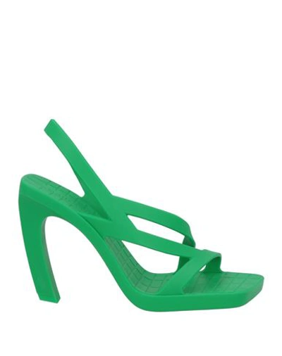 Shop Bottega Veneta Woman Sandals Green Size 7 Rubber