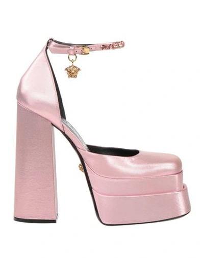 Shop Versace Woman Pumps Pink Size 9 Textile Fibers
