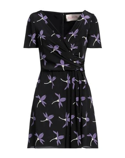Shop Valentino Garavani Woman Mini Dress Black Size 4 Silk
