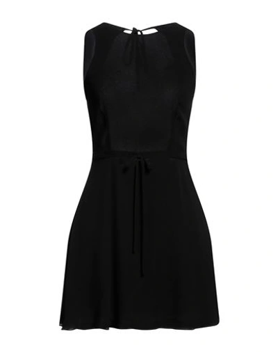 Shop Saint Laurent Woman Mini Dress Black Size 10 Viscose, Silk