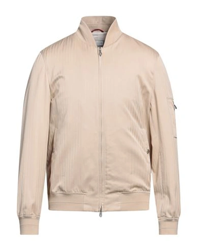 Shop Brunello Cucinelli Man Jacket Beige Size 40 Cotton, Cupro