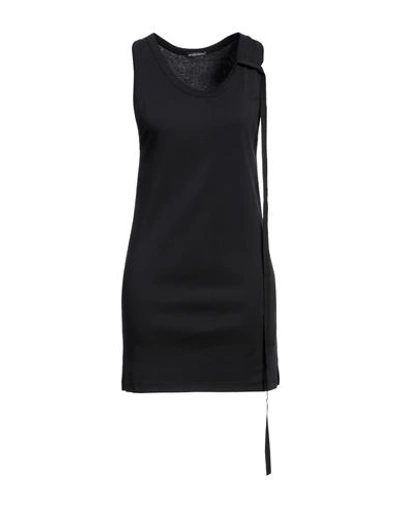 Shop Ann Demeulemeester Woman Mini Dress Black Size S Cotton
