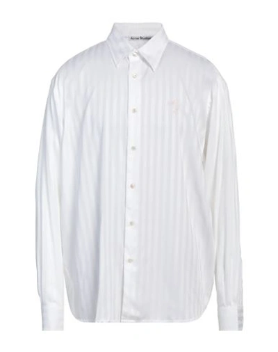Shop Acne Studios Man Shirt Ivory Size 42 Lyocell In White