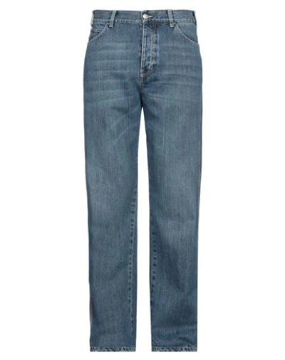 Shop Alexander Mcqueen Man Jeans Blue Size 37 Cotton, Goat Skin