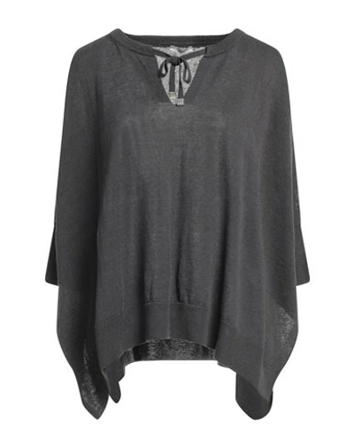 Shop Peserico Woman Sweater Steel Grey Size 14 Linen, Cotton