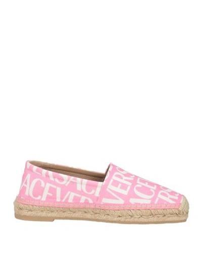 Shop Versace Woman Espadrilles Pink Size 7 Textile Fibers