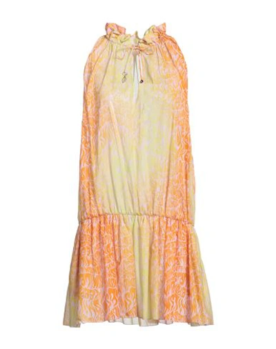 Shop Stella Mccartney Woman Mini Dress Orange Size L Cotton