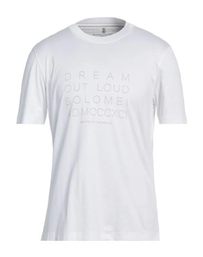Shop Brunello Cucinelli Man T-shirt White Size Xxl Cotton
